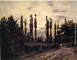 Theodore Clement Steele Evening, Poplars and Roadway near Schleissheim painting